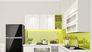 thiết kế tủ bếp nhôm kính đẹp